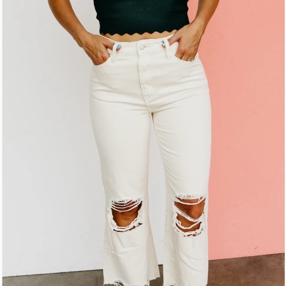 Cream Vervet denim wide leg pants, never worn! - Picture 5 of 7